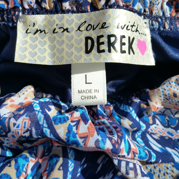 Blue / orange geometric print sleeveless chiffon maxi dress - Picture 4 of 5